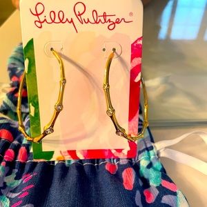 Lilly Pulitzer twilight hoop earrings gold metallic